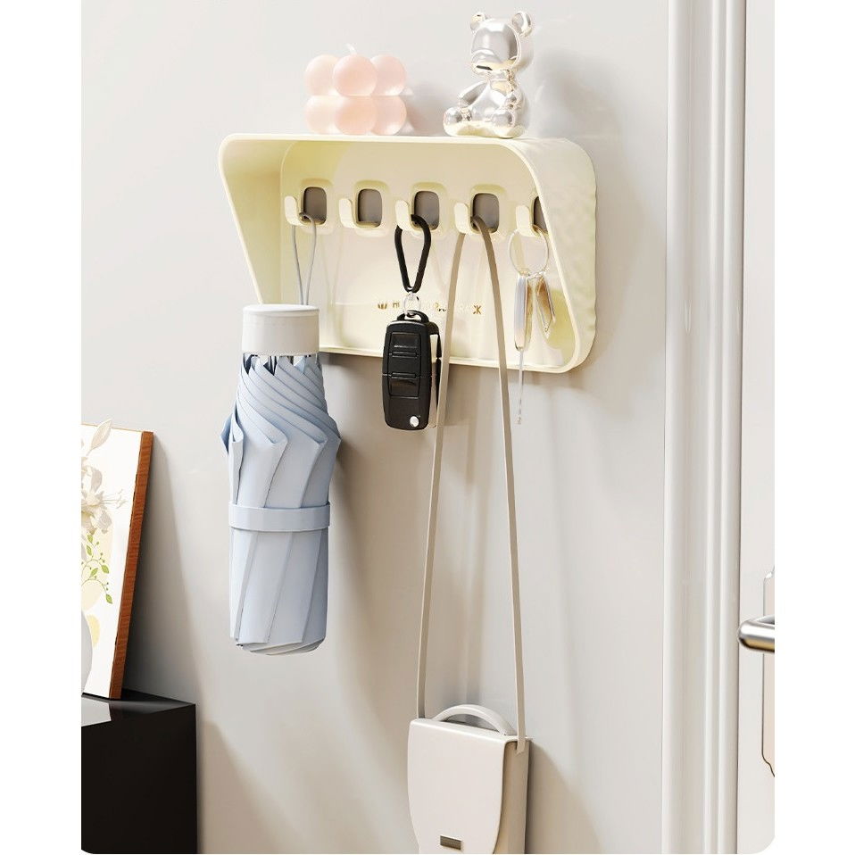 Raft de depozitare cu carlig, pentru chei, bijuterii, 20.3 x 4.6 x 10.3 cm, alb [3]