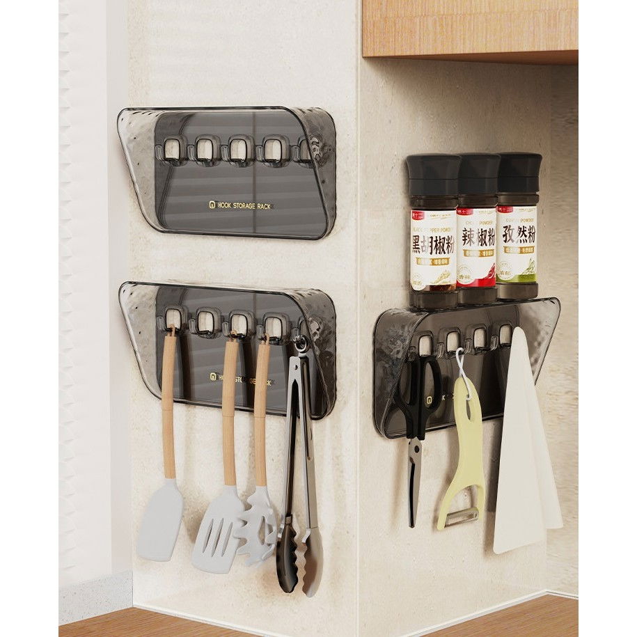 Raft de depozitare cu carlig, pentru chei, bijuterii, 20.3 x 4.6 x 10.3 cm, gri [4]