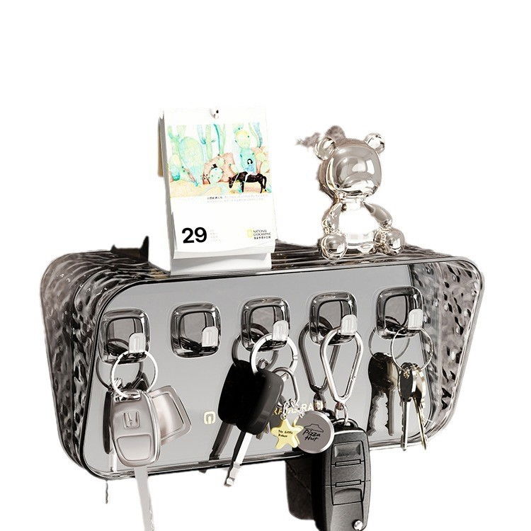 Raft de depozitare cu carlig, pentru chei, bijuterii, 20.3 x 4.6 x 10.3 cm, gri [7]