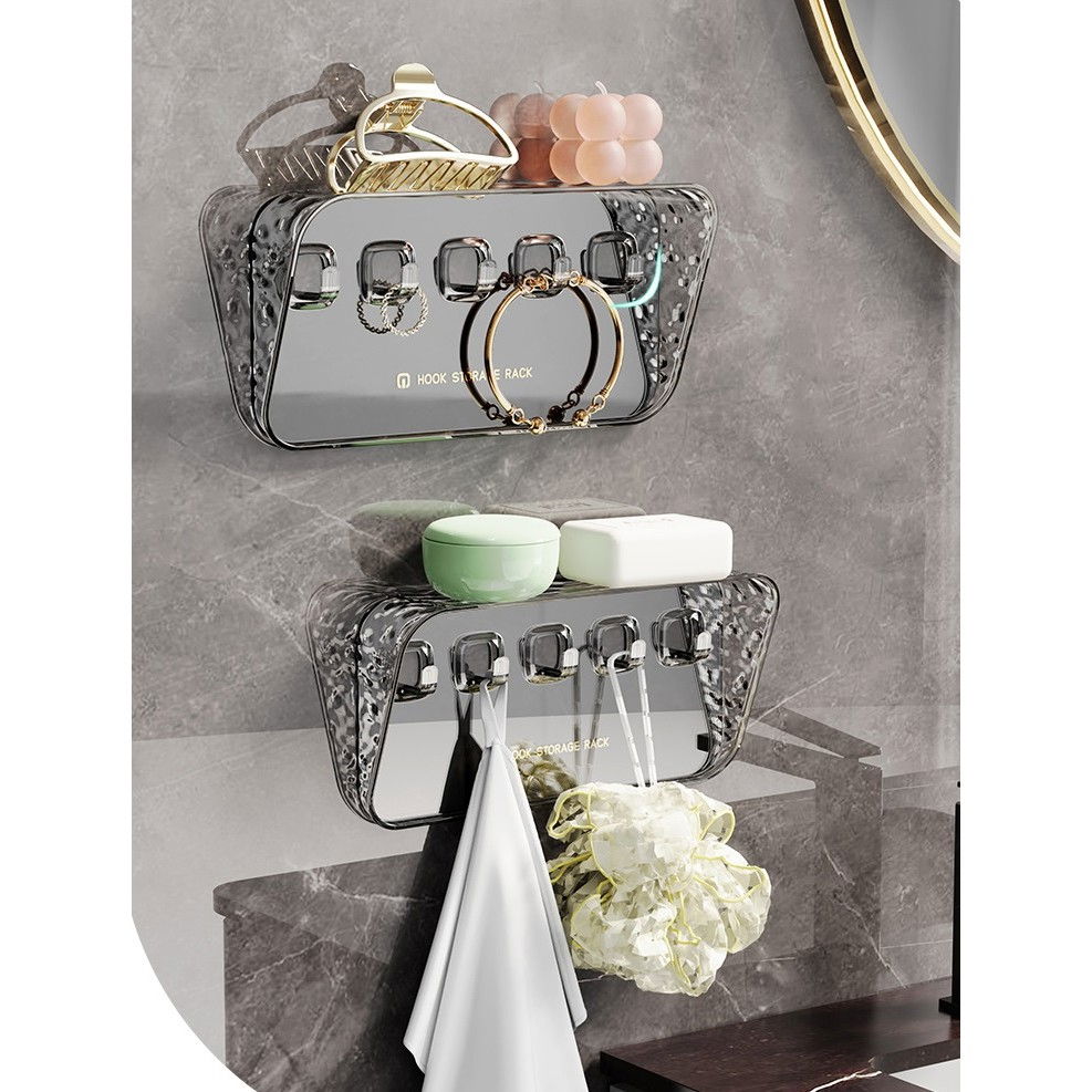 Raft de depozitare cu carlig, pentru chei, bijuterii, 20.3 x 4.6 x 10.3 cm, gri [5]