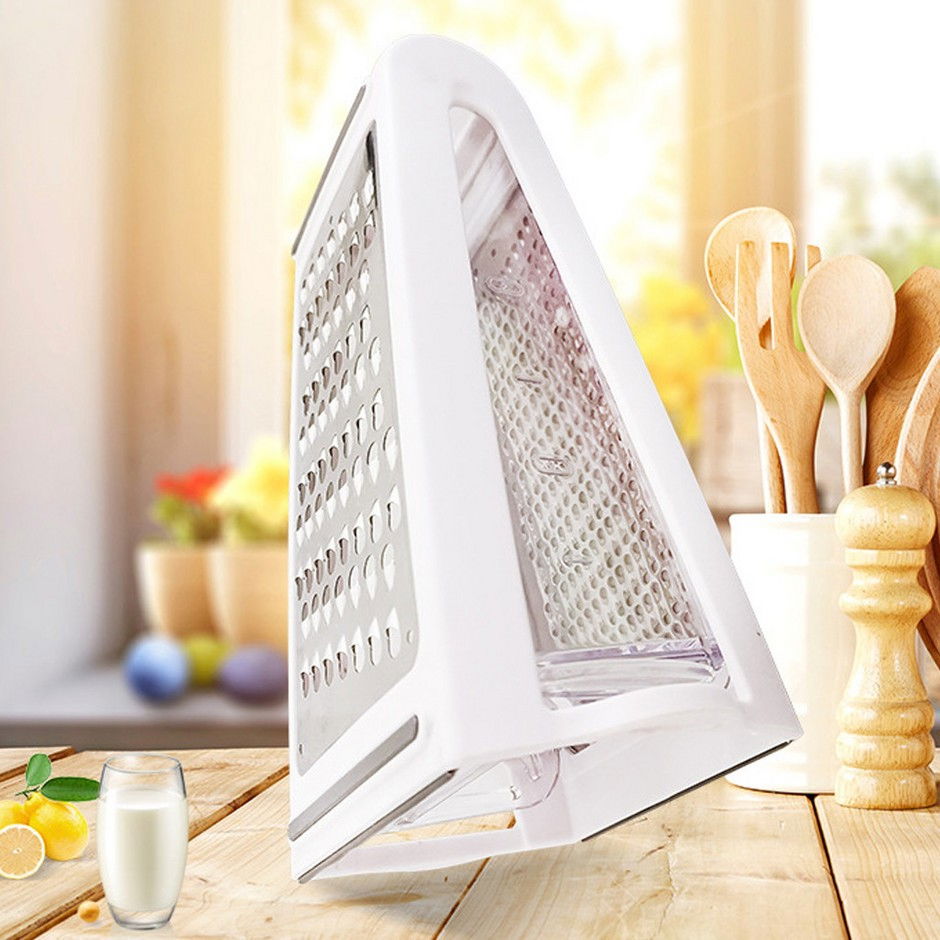 Razatoare de bucatarie cu cutie colectoare  doua tipuri de lame, carcasa inox si abs, design practic, alb [4]