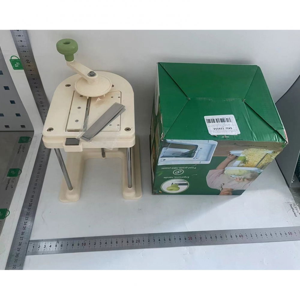 Razatoare de varza, manuala, din pp+otel inoxidabil, 19 x 17 x 19 cm, latime ajustabila, alb/verde [7]