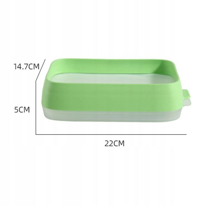Recipient de depozitare alimente, etans, pentru frigider, din plastic, mentinere proaspata, reutilizabil, rezistent la temperaturi extreme, 22x14.7x5 cm, verde [8]
