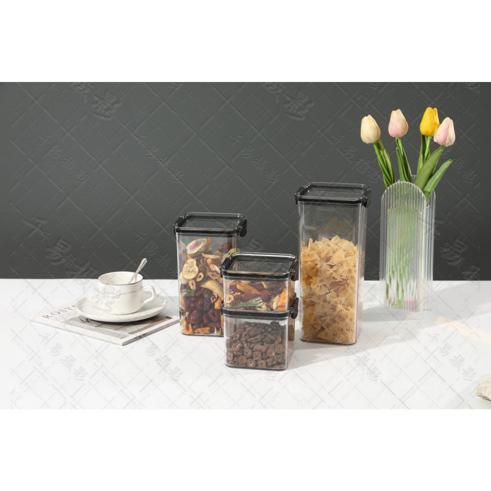 Recipient din plastic, pentru alimente/obiecte, inchidere ermetica, 10.2 x 24.2 cm, 1800 ml, transparent [3]