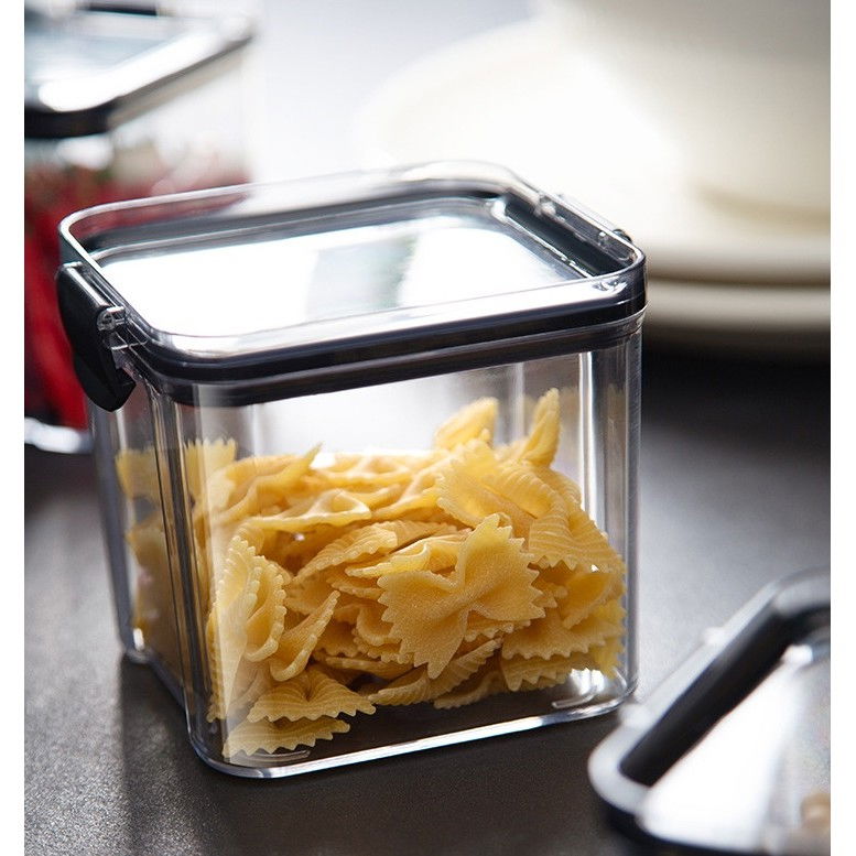 Recipient din plastic, pentru alimente/obiecte, inchidere ermetica, 10.2 x 9.8 cm, 700 ml, transparent [5]