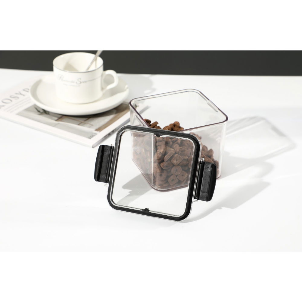 Recipient din plastic, pentru alimente/obiecte, inchidere ermetica, 10.2 x 9.8 cm, 700 ml, transparent [2]