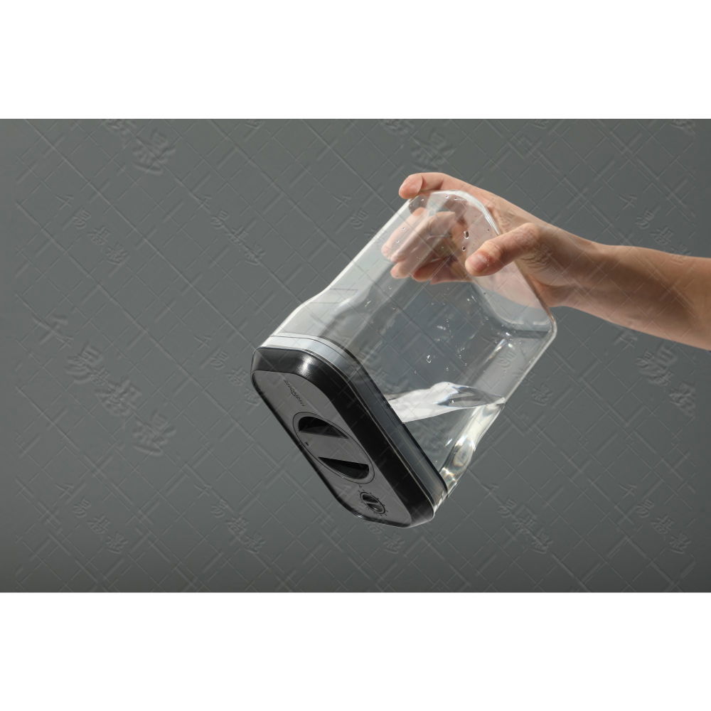 Recipient din plastic, pentru alimente/obiecte, inchidere ermetica rotire 90 grade, 2l, 20.5 x 10.5 x 27 cm, transparent [4]