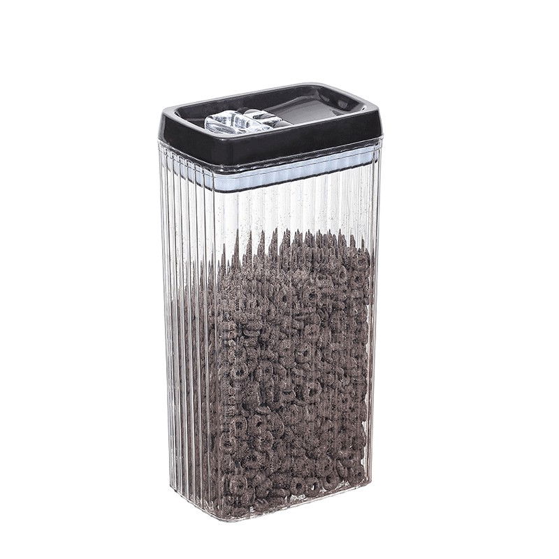 Recipient din plastic, pentru alimente/obiecte, inchidere ermetica, textura ondulata, 15 x 10 x 30 cm, 3.3 l, transparent [1]