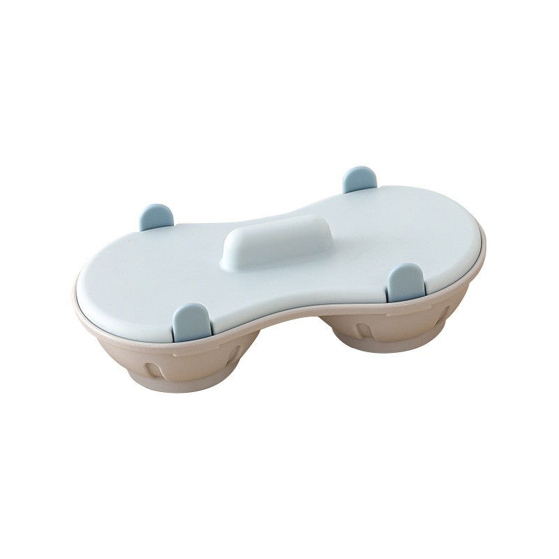 Recipient dublu pentru oua, din plastic  pentru gatit la microunde, 22 x 11.8 x 8 cm, albastru [6]