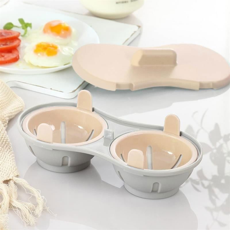 Recipient dublu pentru oua, din plastic  pentru gatit la microunde, 22 x 11.8 x 8 cm, portocaliu [7]