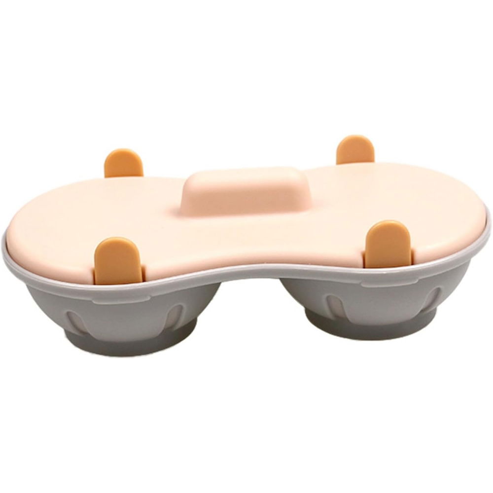 Recipient dublu pentru oua, din plastic  pentru gatit la microunde, 22 x 11.8 x 8 cm, portocaliu [8]