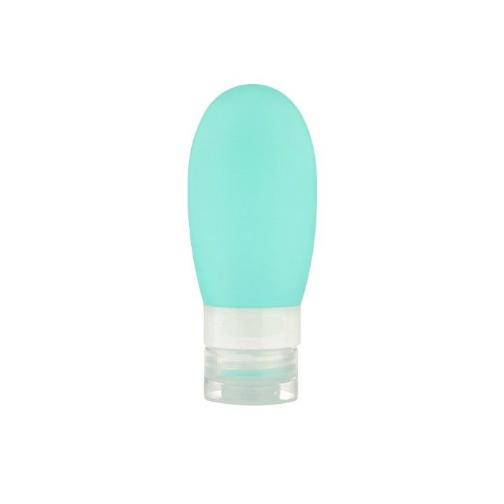 Recipient portabil din silicon elegant de voiaj, sticla de calatorie, potrivita pentru lotiune, sampon si alte lichide, anti-scurgere, cu posibilitate de reumplere, capacitate 90ml, verde [2]