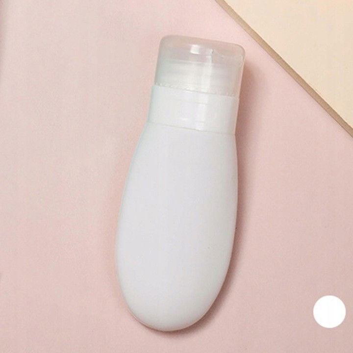 Recipient portabil din silicon elegant de voiaj, sticla de calatorie, potrivita pentru lotiune, sampon si alte lichide, anti-scurgere, cu posibilitate de reumplere, capacitate 90ml, alb [3]
