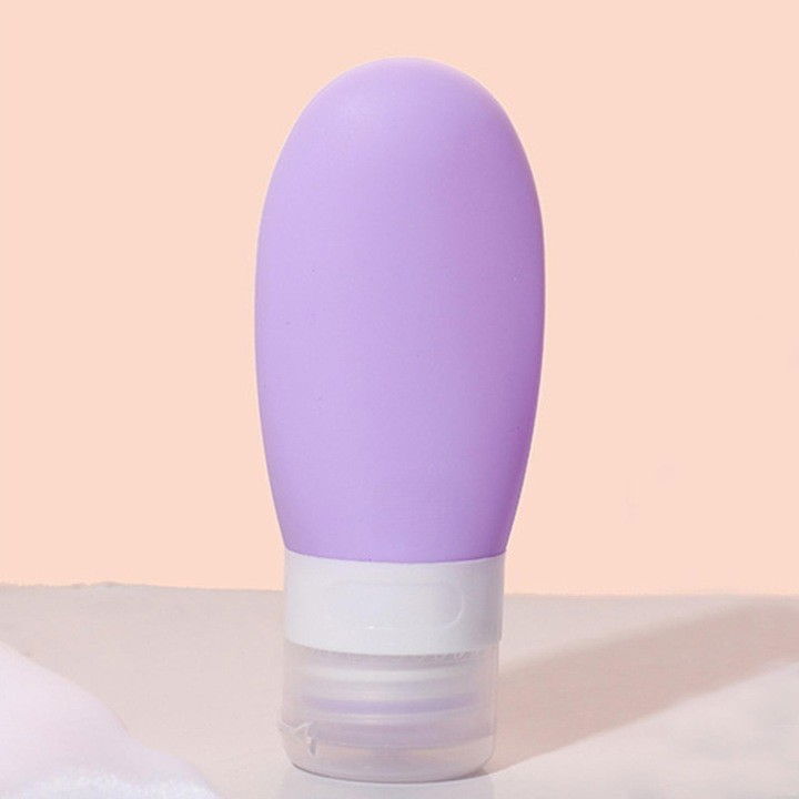 Recipient portabil din silicon elegant de voiaj, sticla de calatorie, potrivita pentru lotiune, sampon si alte lichide, anti-scurgere, cu posibilitate de reumplere, capacitate 90ml, mov [4]