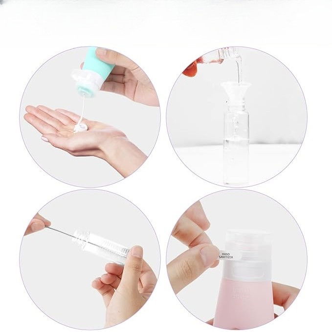 Recipient portabil din silicon elegant de voiaj, sticla de calatorie, potrivita pentru lotiune, sampon si alte lichide, anti-scurgere, cu posibilitate de reumplere, capacitate 90ml, mov [3]