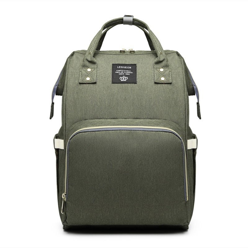 Rucsac multifunctional pentru mamici, din panza oxford, compartimentare multipla, impermeabil, 43 x 18 x 26 cm, verde army [4]