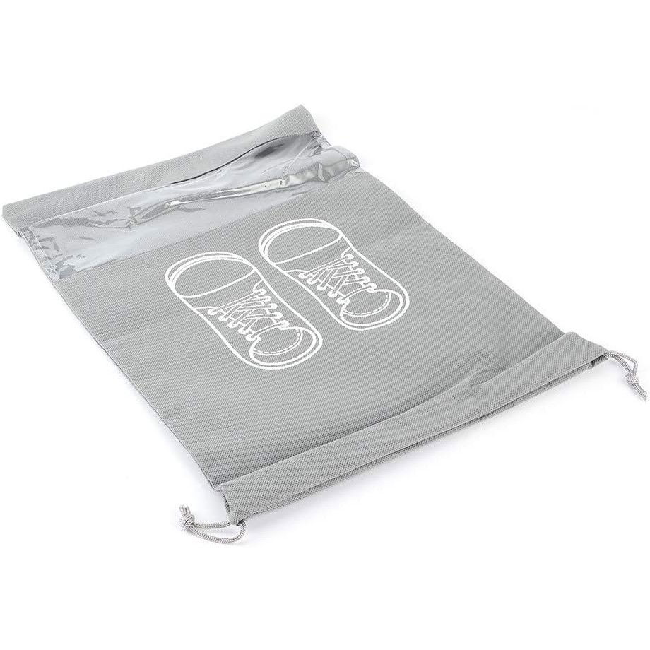 Sac depozitare incaltaminte, pentru voiaj sau depozitare, rezistent la praf, compatibil cu masina de spalat, 27 x 36 cm, gri deschis [6]