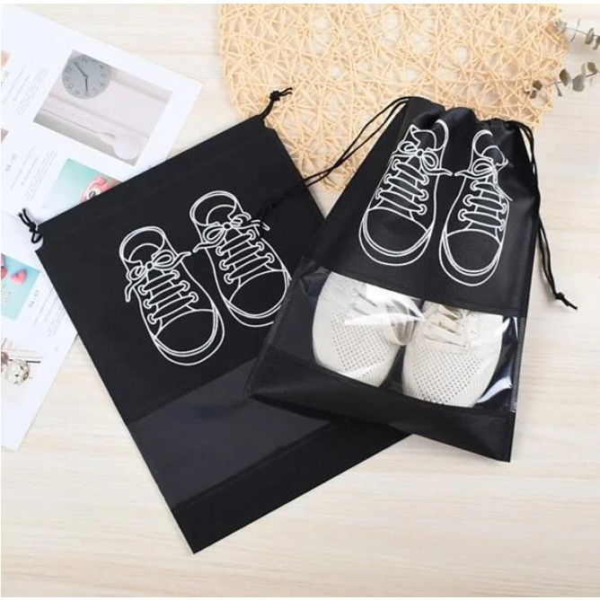 Sac depozitare incaltaminte, pentru voiaj sau depozitare, rezistent la praf, compatibil cu masina de spalat, 27 x 36 cm, negru [5]