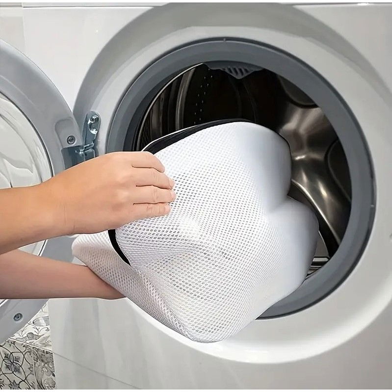 Sac pentru spalare si uscare incaltaminte compatibil cu masina de spalat, material rezistent, 42 x 24 x 24 cm, alb [4]