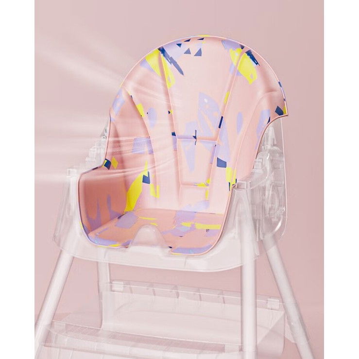 Scaun de masa pentru bebelusi si copii, 2 tavite cu jucarii si husa detasabile, multifuncțional, stabil, centura de siguranta, spatar reglabil moale, balansoar, cos de depozitare, de la 6 luni, 97x73x65cm, mov [5]