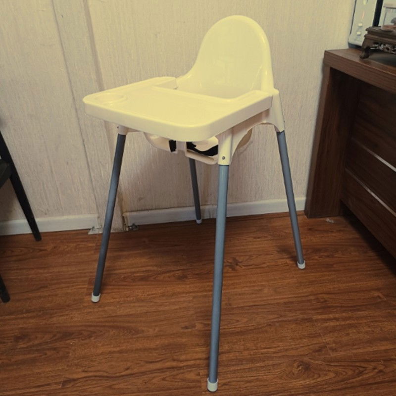 Scaun de masa, pentru bebelusi si copii 6-36 luni, din plastic/metal, centura in 2 puncte, tava detasabila, 63 x 57 x 85 cm, alb [5]