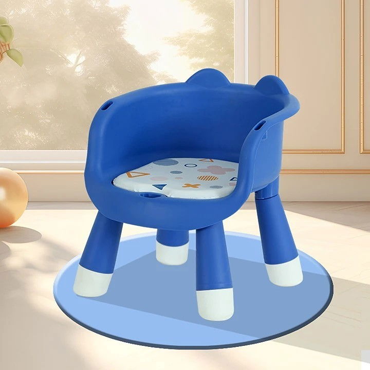 Scaun de masa pentru copii, 2 in 1, tavita detasabila, spatar ergonomic, +6 luni, inaltime 36 cm, albastru [4]