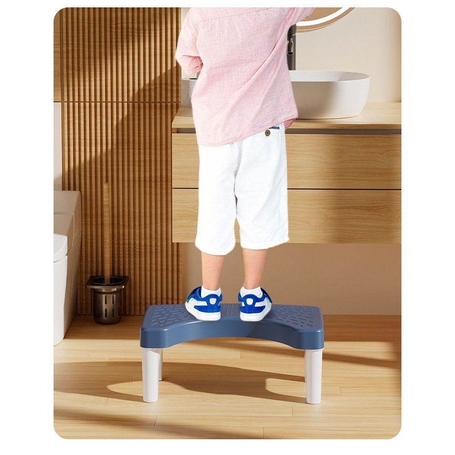 Scaunel wc, tratament impotriva hemoroizilor si constipatiei, scaun inaltator wc copii, suport picioare wc, taburet inaltator pozitia corecta ghemuit pe wc, plastic rezistent, 17x22x38 cm, albastru [6]