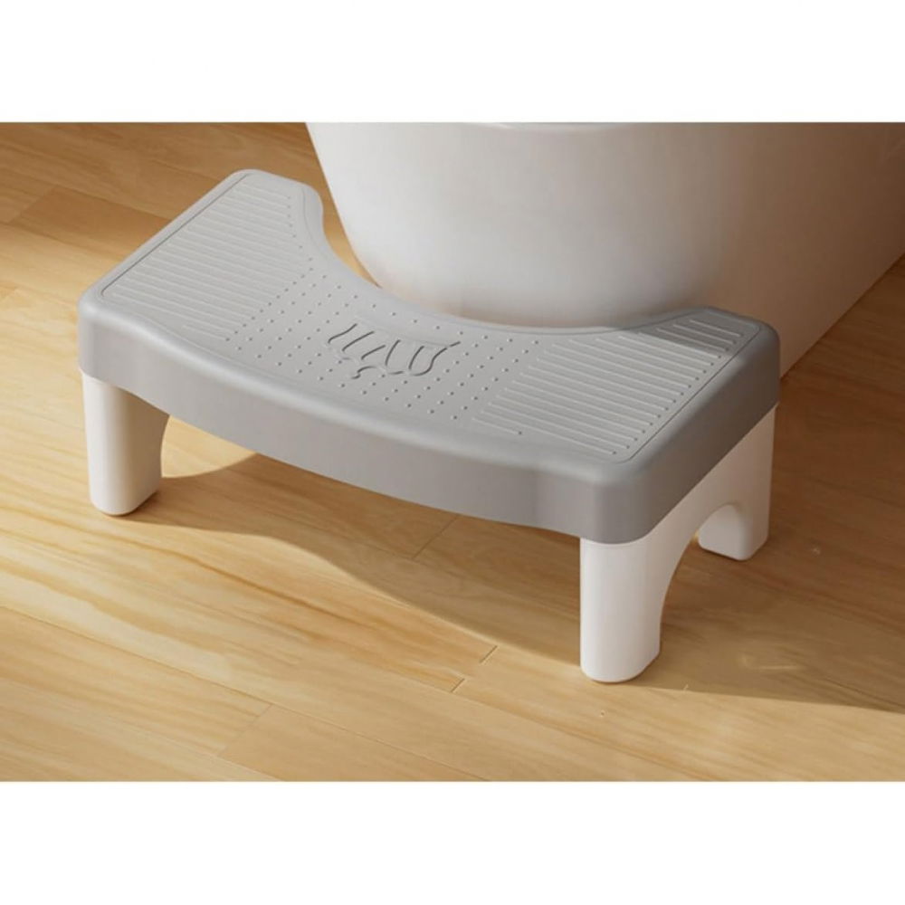 Scaunel wc, tratament impotriva hemoroizilor si constipatiei, scaun inaltator wc copii, suport picioare wc, taburet inaltator pozitia corecta ghemuit pe wc, plastic rezistent, 17x22x38 cm, gri [3]