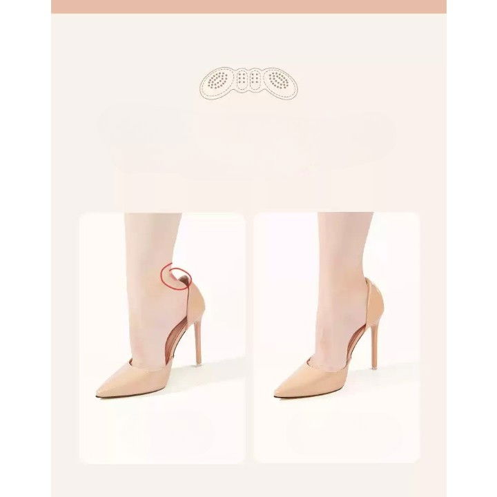 Set 2 branturi cu pernute pentru calcai, suport interior pentru incaltaminte, marime universala, aderent pe piele, crem [4]