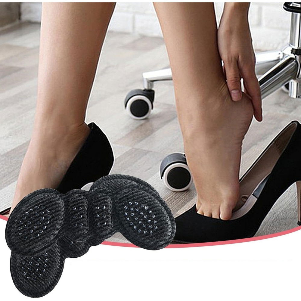 Set 2 branturi cu pernute pentru calcai, suport interior pentru incaltaminte, marime universala, aderent pe piele, negru [7]