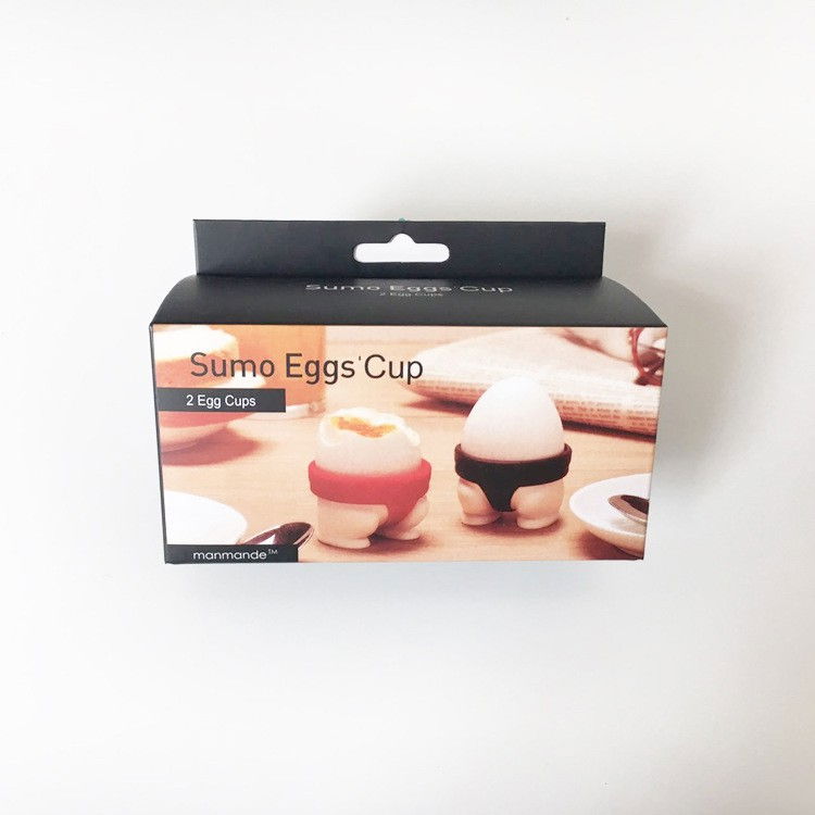 Set 2 suporturi pentru oua fierte, model sumo, din silicon si pp, multicolor [4]