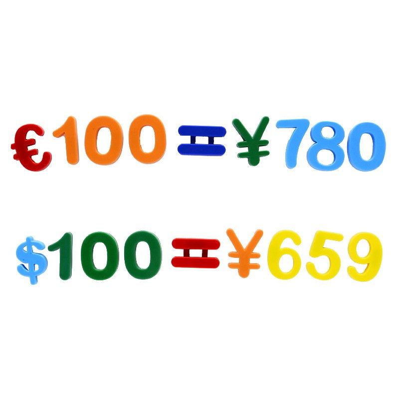 Set 37 cifre si simboluri, magnetice, pentru frigider, din plastic, +3 ani, 13 x 18 x 14 cm, multicolor [4]