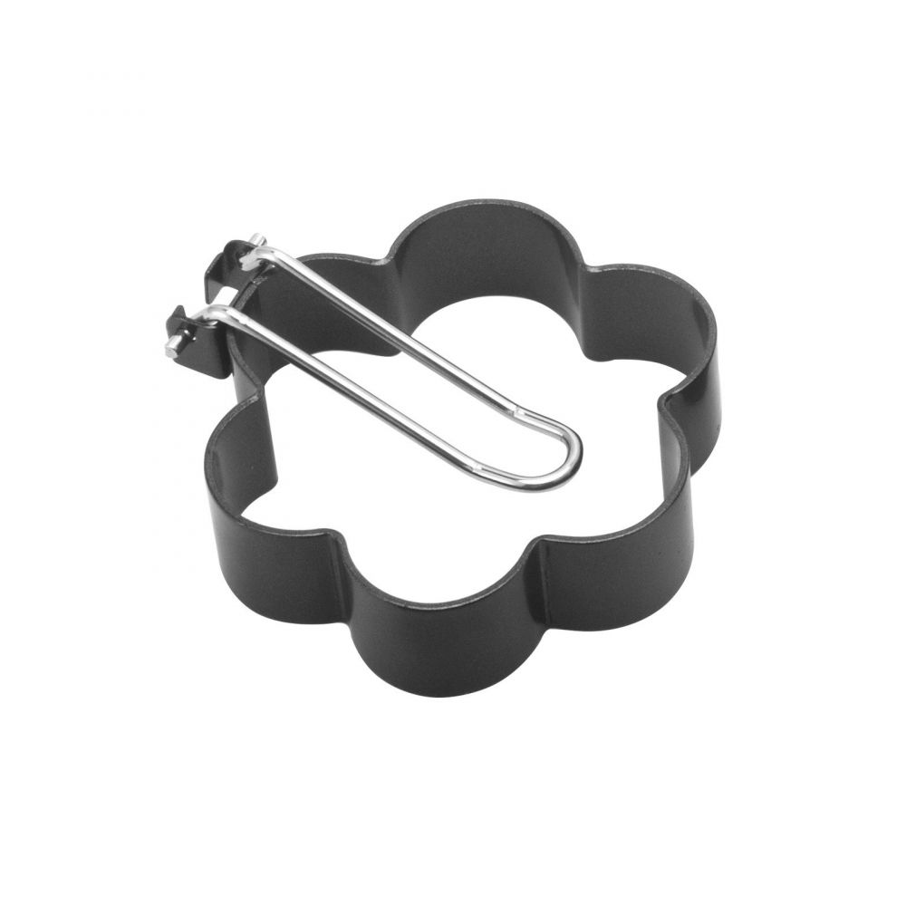 Set 4 forme pentru ou  din otel, strat antiaderent, diametru 7.5 cm, cu maner din abs, negru [4]