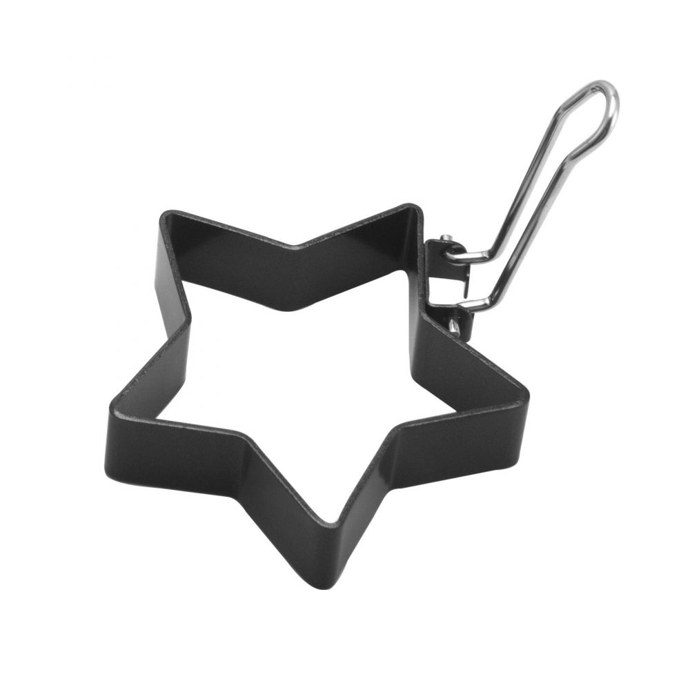 Set 4 forme pentru ou  din otel, strat antiaderent, diametru 7.5 cm, cu maner din abs, negru [3]