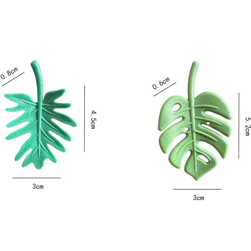 Set 4 magneti de frigider, model frunze, din abs si magnet, verde [2]
