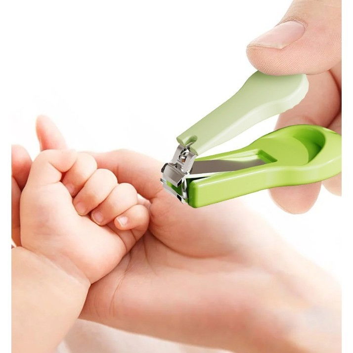 Set 4in1 de ingrijire unghii pentru bebelusi, cutie de depozitare tip borcan, 0-6 ani, 10 x 7 x 6 cm, verde [4]