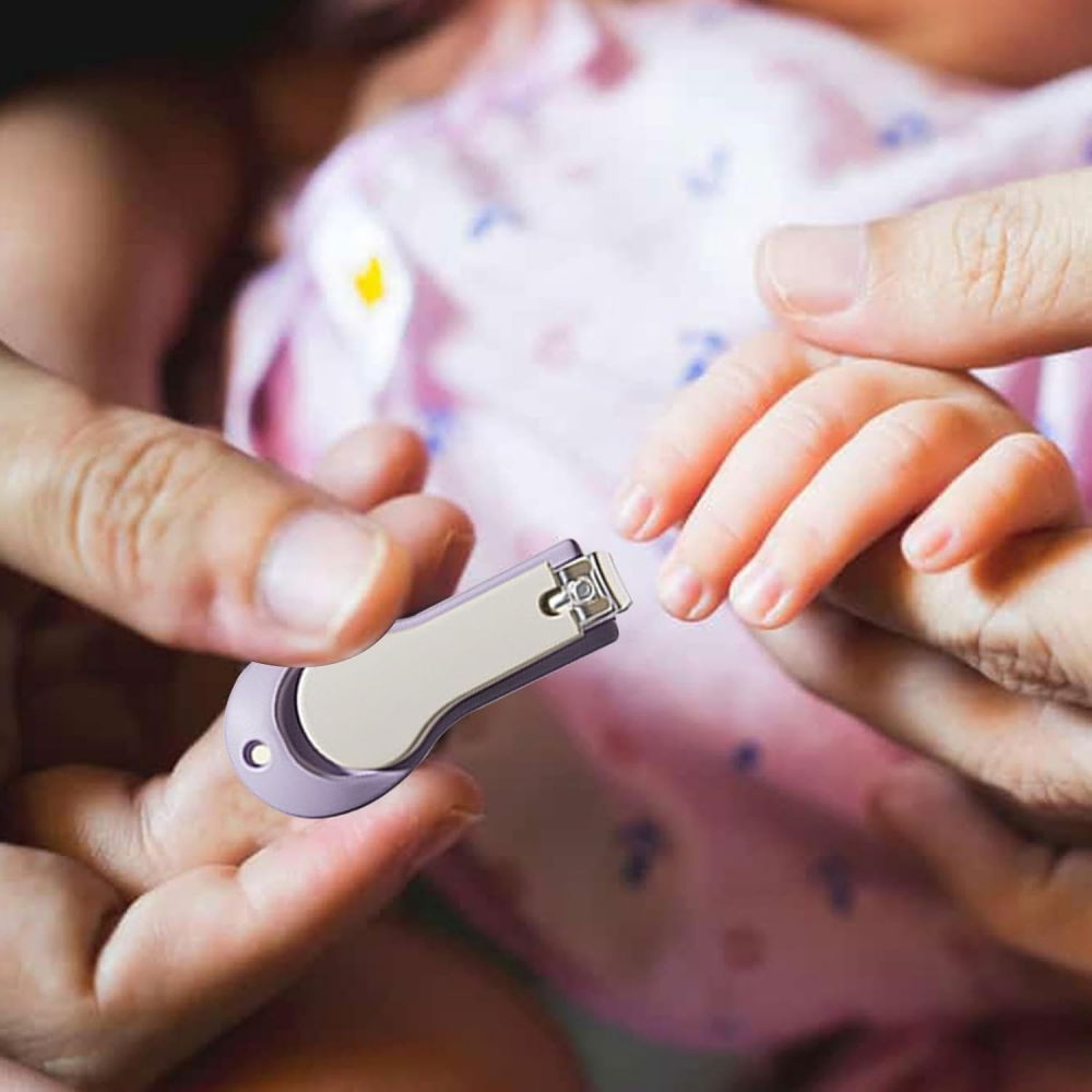 Set 4in1 de ingrijire unghii pentru bebelusi, cutie de depozitare tip cerb, 0-6 ani, 11 x 6 x 11 cm, mov [7]