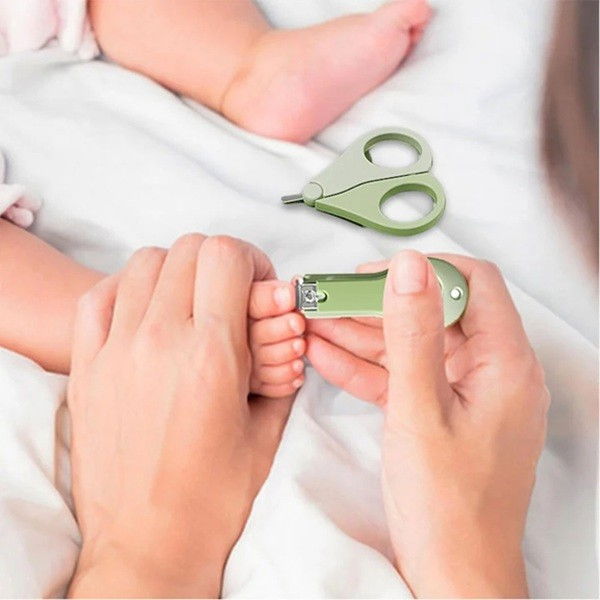 Set 4in1 de ingrijire unghii pentru bebelusi, cutie de depozitare tip cerb, 0-6 ani, 11 x 6 x 11 cm, verde [2]