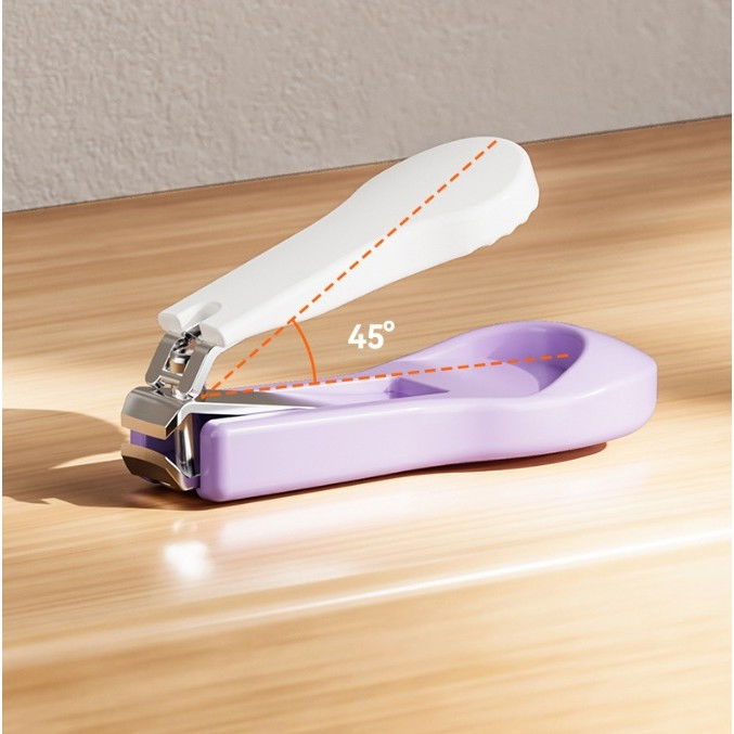 Set 4in1 de ingrijire unghii pentru bebelusi, cutie de depozitare transparenta, 0-6 ani, 13.6x8x2 cm, mov [6]