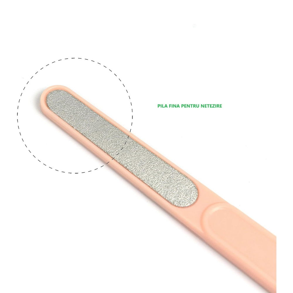 Set 4in1 de ingrijire unghii pentru bebelusi, cutie de depozitare transparenta, 0-6 ani, 13.6x8x2 cm, roz [3]