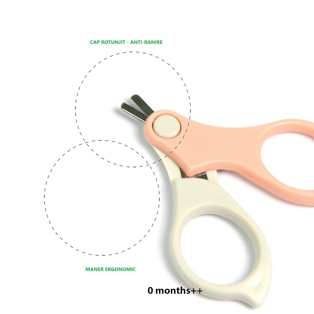 Set 4in1 de ingrijire unghii pentru bebelusi, cutie de depozitare transparenta, 0-6 ani, 13.6x8x2 cm, roz [5]