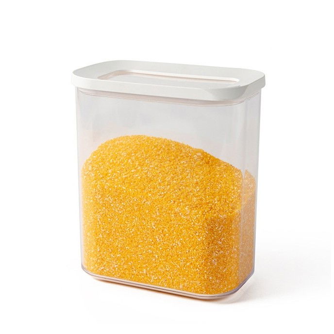 Set 5 cutii de depozitare alimente, capac alb, din abs+silicon, 23 x 15 x 27 cm, transparent [5]