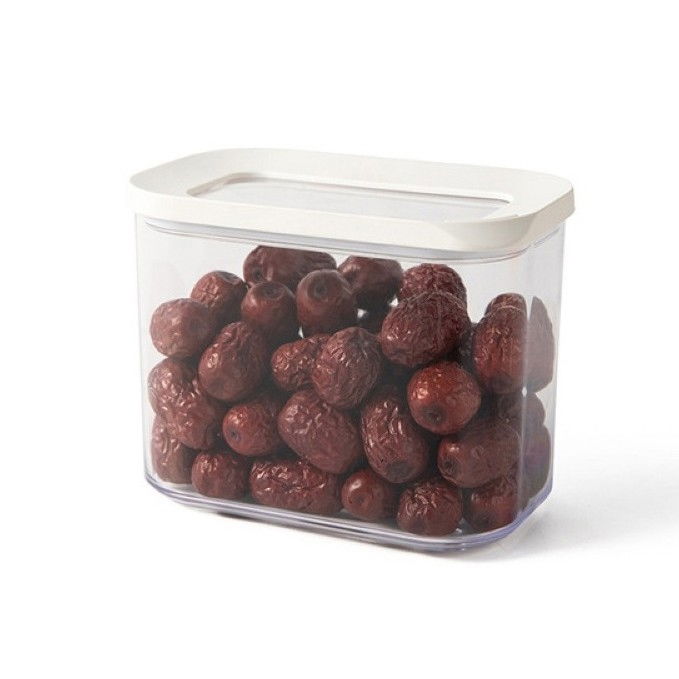 Set 5 cutii de depozitare alimente, capac alb, din abs+silicon, 23 x 15 x 27 cm, transparent [6]