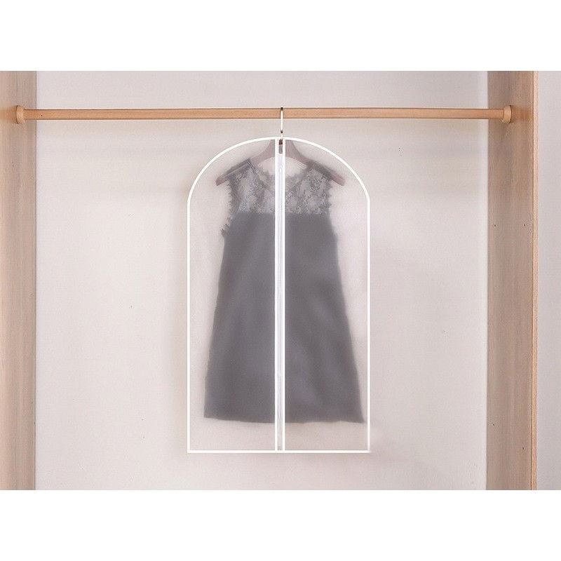 Set 5 huse de depozitare cu fermoar, pentru haine, de protectie, pentru voiaj, netesut, rezistent la praf, 60x100 cm, transparent-alb [6]