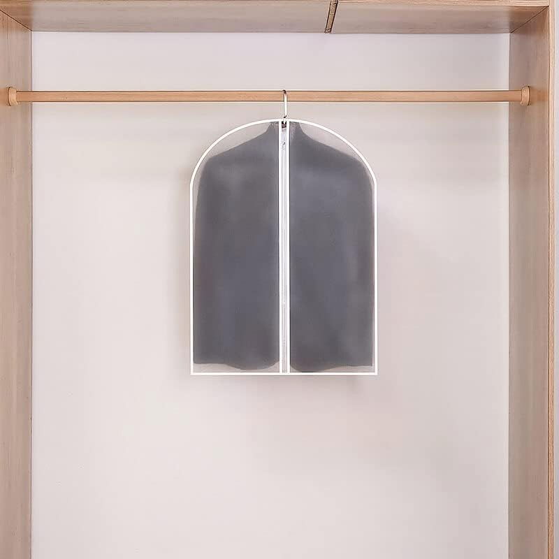 Set 5 huse de depozitare cu fermoar, pentru haine, de protectie, pentru voiaj, netesut, rezistent la praf, 60x80 cm, transparent-alb [4]