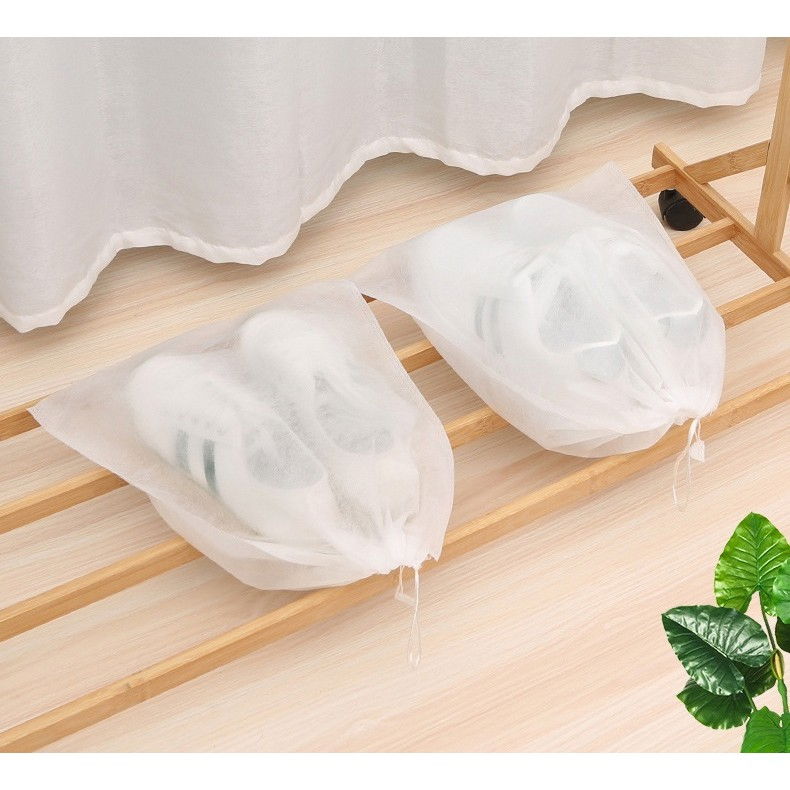 Set 50 de saci de depozitare incaltaminte, de protectie, pentru voiaj, netesut, rezistenti la praf, protectie solara, anti-ingalbenire, 38x32 cm, marime medie, transparent [6]