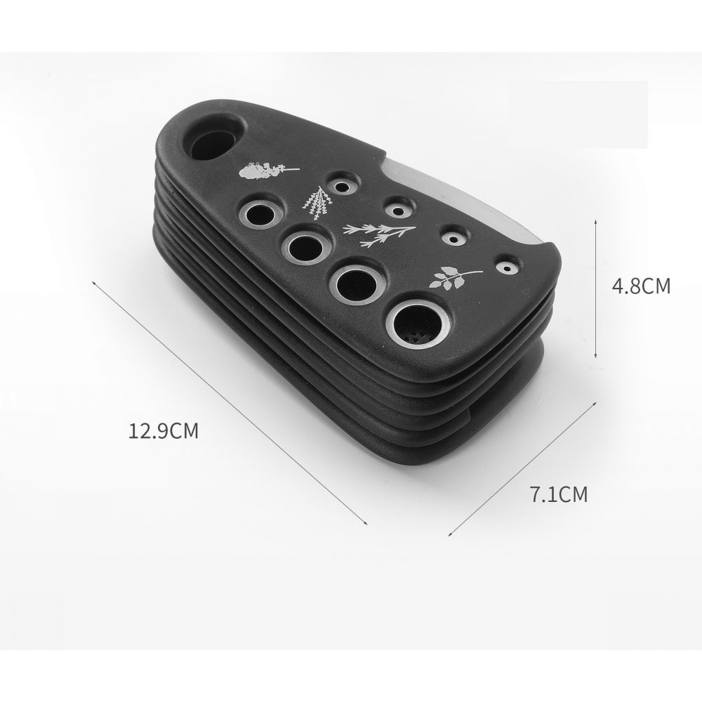 Set 6 in 1 mini ustensile bucatarie  taietor pizza, cutit, curatator, razatoare, desfacator, presa usturoi, manere din abs, lame ascutite din otel inoxidabil, 7.1 x 12.9 x 4.8 cm,  negru [2]