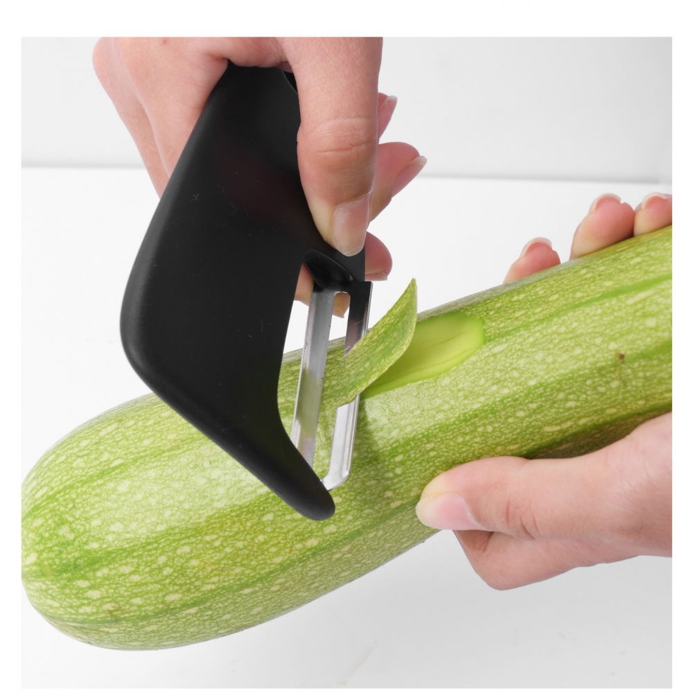 Set 6 in 1 mini ustensile bucatarie  taietor pizza, cutit, curatator, razatoare, desfacator, presa usturoi, manere din abs, lame ascutite din otel inoxidabil, 7.1 x 12.9 x 4.8 cm,  negru [5]