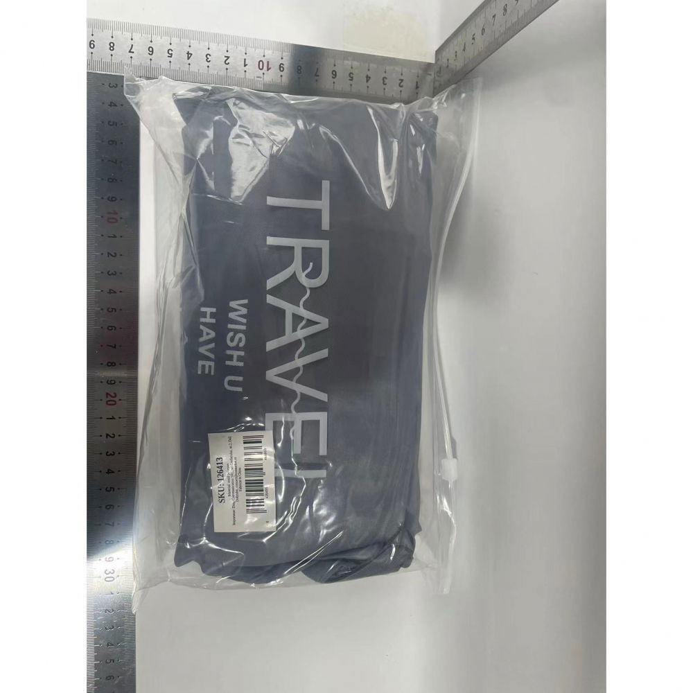 Set 7 genti de calatorie, pentru depozitare, compresibile, 7 dimensiuni, impermeabile, design cu plasa, pliabile, manere robuste, fermoar dublu, gri [7]