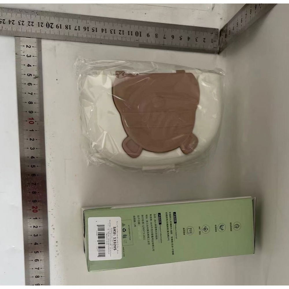 Set 7 piese de spalat/uscat biberoane, portabil, peri de silicon, pentru tetine, suzete, biberoane, paie, cutie inclusa, 16 x 11 x 5 cm, model ursulet, maro [6]